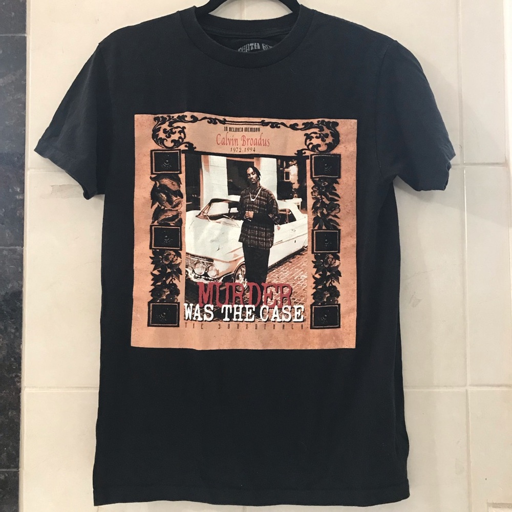 "Murder Was The Case" Black Graphic Tee Size S